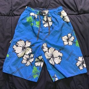 Burnside Swim Trunks - Orchid/Floral, Blue, Small